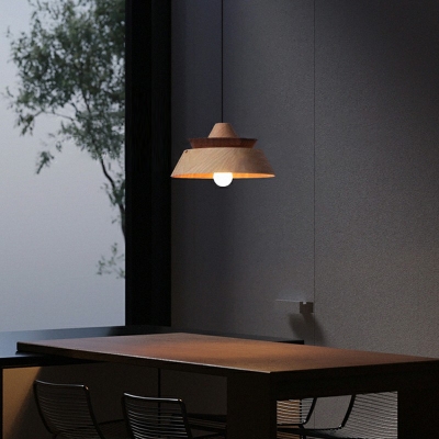 Japanese Style LED Pendant Light Modern Style Minimalism Wood Hanging Light for Dinning Room