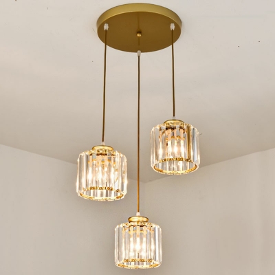 Modern Drop Pendant 3 Light Crystal Pendant Ceiling Lights for Bedroom Living Room