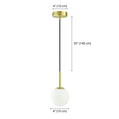 Modern Simple Drop Pendant Ball Glass Suspension Pendant for Bar Restaurant