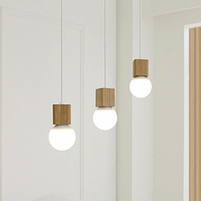 Pendants Light Square Minimalist 1 Light Modern Nordic Pendants Light Fixtures for Living Room