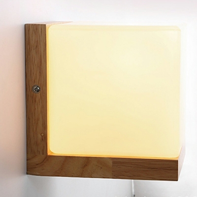 Simple Wooden Geometry Warm Wall Sconce Light for Bedroom Study and Aisle