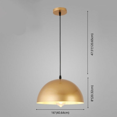 1 Light Bowl Shade Hanging Light Industrial Style Metal Pendant Light for Storehouse