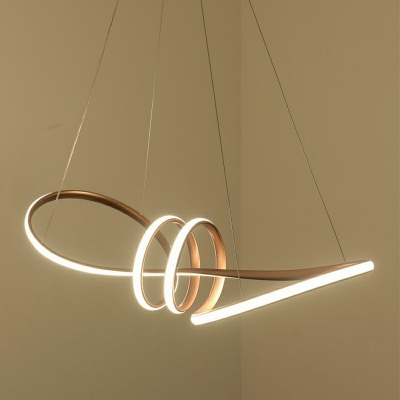 1-Light Ceiling Pendant Light Minimalism Style Strip ​Shape Metal Suspended Lighting Fixture