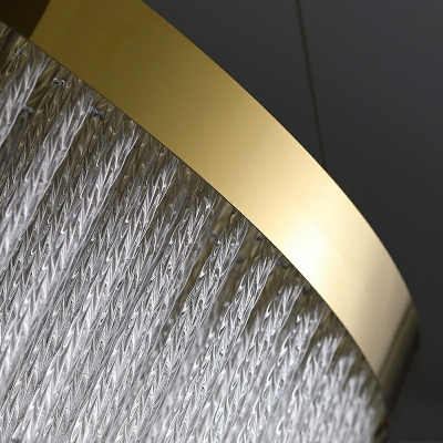 1-Light Chandelier Pendant Light Modern Style Waterfall ​Shape Crystal Hanging Light Fixtures