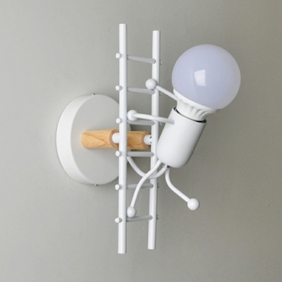 1-Light Wall Mounted Lamps ​Kids Style Exposed Bulb ​Shape Metal Sconce Lights