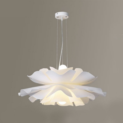 2-Light Pendant Lighting Modern Style Lotus Shape Metal Suspension Lighting