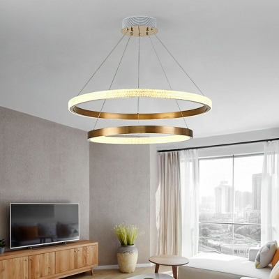 2 Lights  Multi-Layer Shade Hanging Light Modern Style Acrylic Pendant Light for Living Room