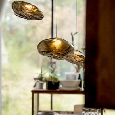 Contemporary Irregular Hanging Light Hand Blown Glass Pendant Light