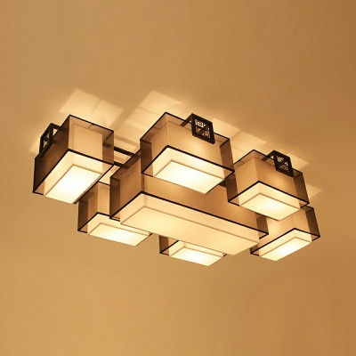 Creative Fabric Warm Decorative Ceiling Light 7 Lights for Hallway and Bedroom