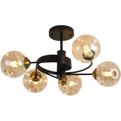 Creative Glass Warm Decorative Ceiling Light 5 Lights for Hallway and Bedroom