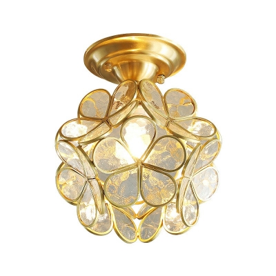 Creative Glass Warm Decorative Ceiling Light Colonial Style for Hotel and Dinning Room