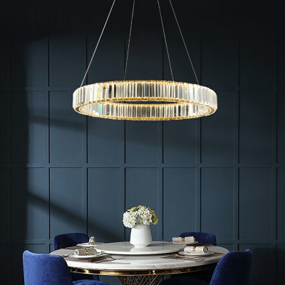 Crystal Rectangle Ceiling Suspension Lamp Contemporary Circular ​Chandeliers