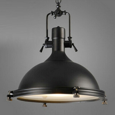 Industrial Style Dome Shade Pendant Light Metal 1 Light Hanging Lamp for Restaurant