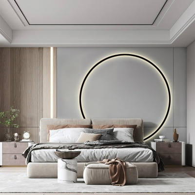 Minimalism Style LED Wall Sconce Modern Style Metal Circle Wall Light for Living Room