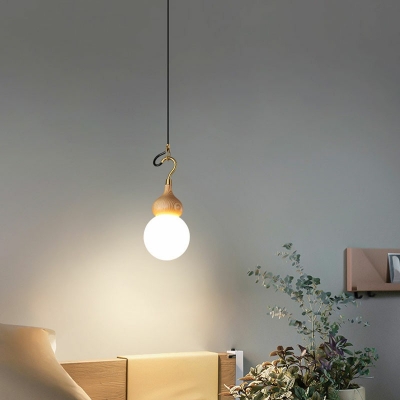 Modern Simple Down Lighting Wood Suspension Pendant Light for Living Room Bedroom