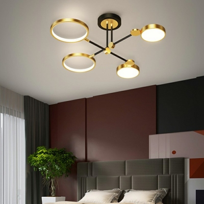 Modern Style LED Chandelier Light 4 Lights Metal Acrylic Nordic Style Pendant Light for Living Room