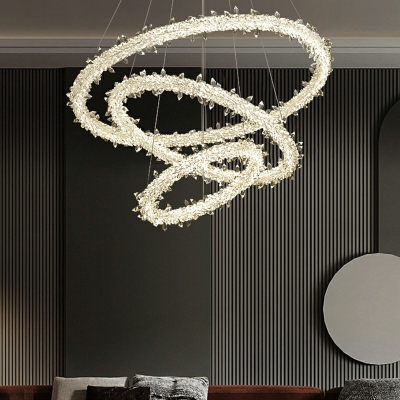 Modernist Hanging Lights Multi-layer Crystal Chandelier for Living Room Dining Room