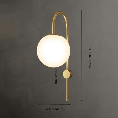 Nordic Style LED Wall Sconce Postmodern Style Metal Globe Glass Wall Light for Bedside