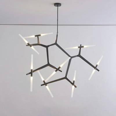16-Light Chandelier Lights Modern Style Branches Shape Metal Hanging Pendant