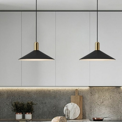 Cone Shaped LED Pendant Light Modern Style Metal Hanging Light for Dinning Room Kitchen