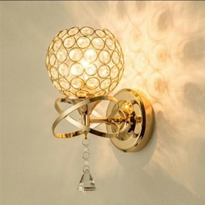 Creative Crystal Light Ball Wall Sconce for Hotel and Bedroom Bedside