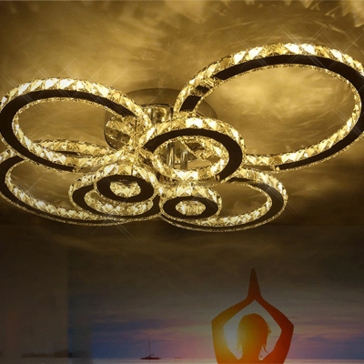 Creative Crystal Warm Decorative Ceiling Light 8 Lights for Bedroom and Hallway