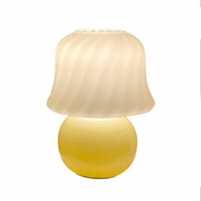 Minimalism Table Lamp White Glass Yellow Color Nights and Lamp for Bedroom