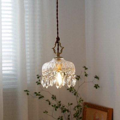 Modern Drop Pendant Crystal Pendant Light Fixture for Bedroom Living Room