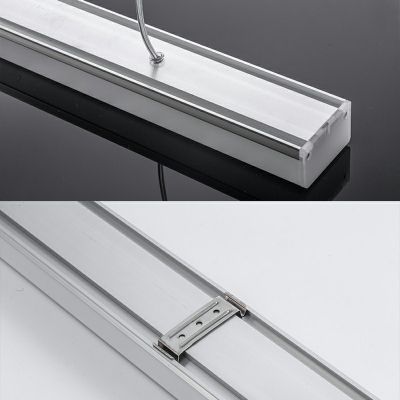 Modern Minimalist Pendant Light Slim Rectangular Linear ​Hammered Metal Pendant Lamp