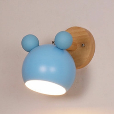 Modern Style LED Wall Sconce Nordic Style Metal Mouse Head Shaped Macaron Wall Light for Bedside Dinning Room