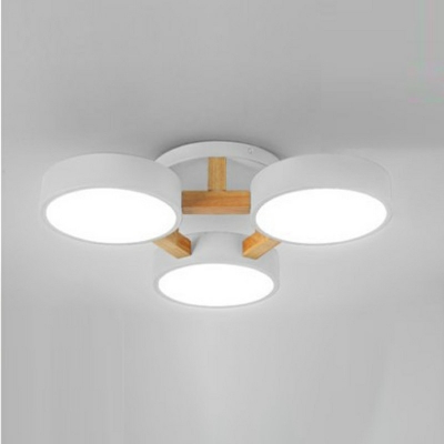 Nordic Style LED Celling Light 3 Lights Modern Style Macaron Flushmount Light for Bedroom
