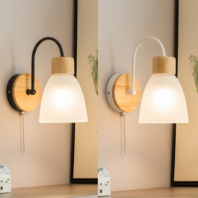 Nordic Style LED Wall Sconce Industrial Style Retro Glass Wall Light for Bedside