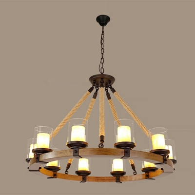 Simple American Style Chandelier 10 Head Industrial Ceiling Chandelier for Bar Cafe