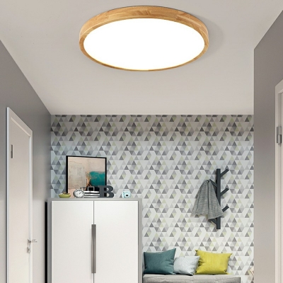 Ultra-Modern Wood Flush Mount Ceiling Lamp Flush Mount Fixture for Bedroom