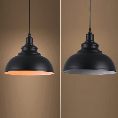1-Light Ceiling Lights Weathered Loft Style Bowl Shape Metal Hanging Pendant Light