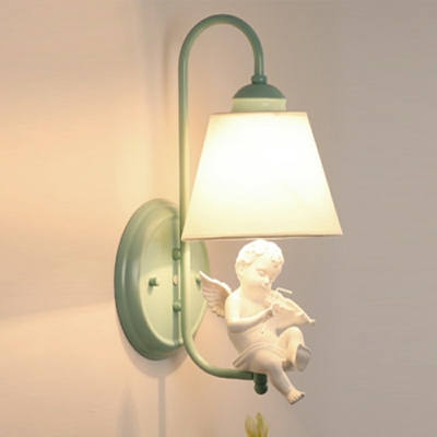 1-Light Wall Lights Kids Style Angel Shape Metal Sconce Light Fixture