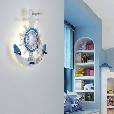 1-Light Wall Mount Light Kids Style Anchor Shape Acrylic Sconce Lights