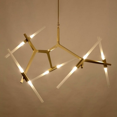 10 Lights LED Pendant Light Modern Style Metal Glass Chandelier Light for Living Room