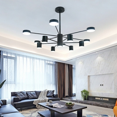 12 Lights Divergence Shade Hanging Light Modern Style Acrylic Pendant Light for Living Room