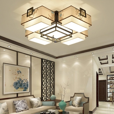 Creative Fabric Warm Decorative Ceiling Light 5 Lights for Hallway and Bedroom