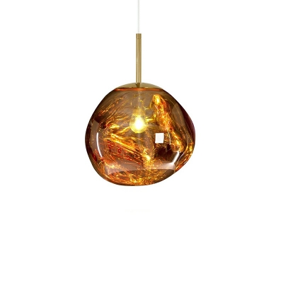 Industrial-Style Mirrored Glass Pendant Lamp Glass Irregular Globe Ceiling Light