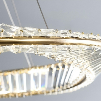 Modern Hanging Lights Crystal Round Shape Chandelier for Living Room Bedroom