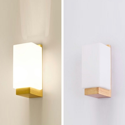 Modern Simple Wooden Warm Wall Sconce Light for Corridor Bedroom and Bedside Lamp