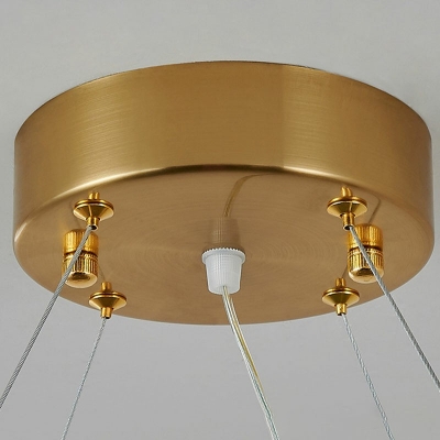 Modern Style LED Island Light Platting Metal Crystal Round Nordic Style Pendant Light for Living Room