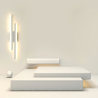 Modern Style Linear Wall Lamp Acrylic 2 Light Wall Light in White for Bedroom