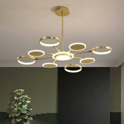Postmodern Style LED Chandelier Light 8 Lights Metal Acrylic Nordic Style Pendant Light for Living Room