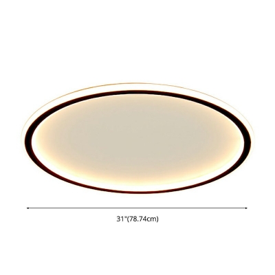 1-Light Flush Mount Light Fixtures Modern Style Ring Shape Metal Ceiling Light