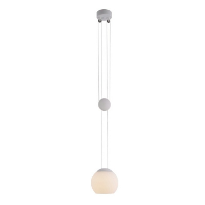1 Light Round Shade Hanging Light Modern Style Glass Pendant Light for Living Room