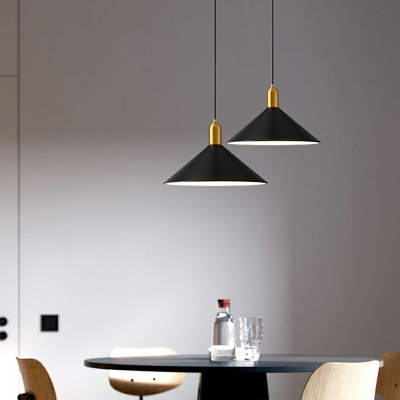 1 Light Tapered Shade Hanging Light Modern Style Aluminum Alloy Pendant Light for Dinning Room
