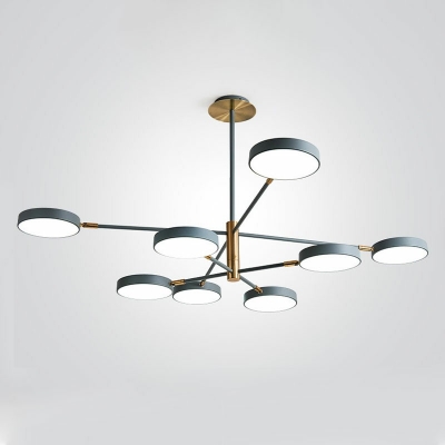 8 Lights LED Chandelier Light Modern Style Metal Acrylic Pendant Light for Living Room
